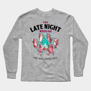 The Late Night Ritual - Cute Evil Cats Gift Long Sleeve T-Shirt